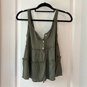 ARMY GREEN TOP NWOT